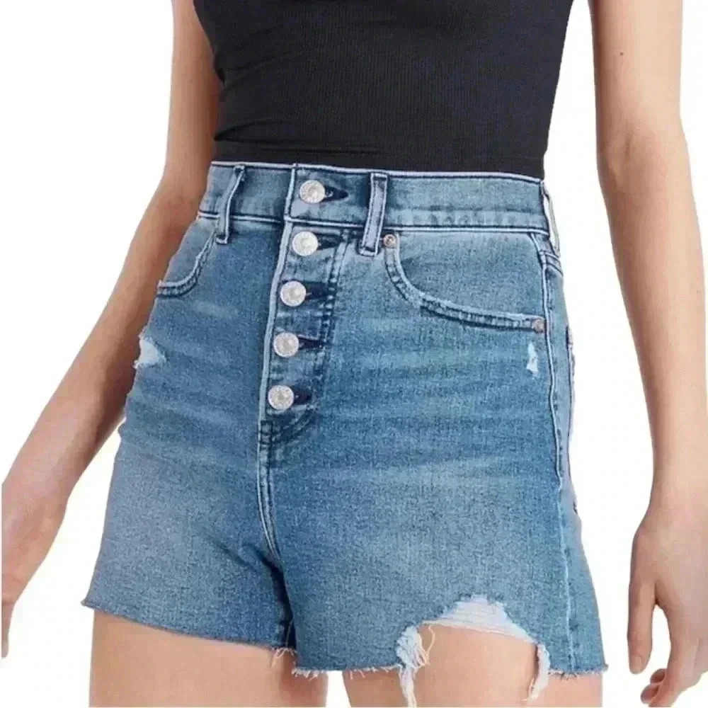 Express Super High Rise Mom Shorts